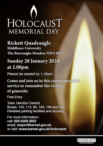 Holocaust Memorial Day 2024 poster