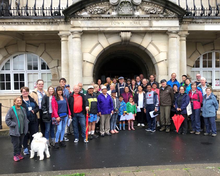 Barnet Healthy Heritage Walkers outside of Hendon Town Hall