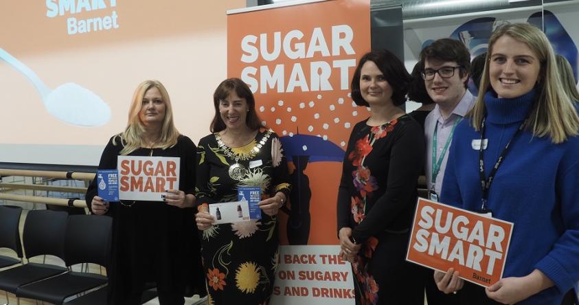 The Worshipful Mayor of Barnet, Councillor Caroline Stock, and the Barnet Council Public Health team kick off the borough's SUGAR SMART campaign.