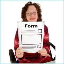 woman holding a form