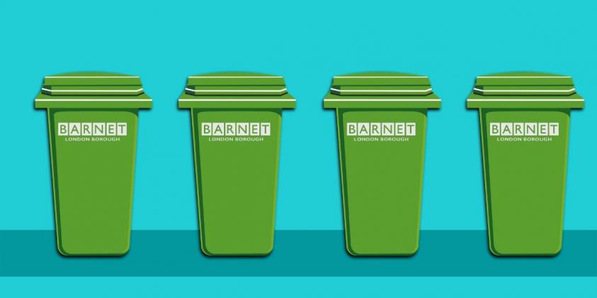Image of a row of green bins