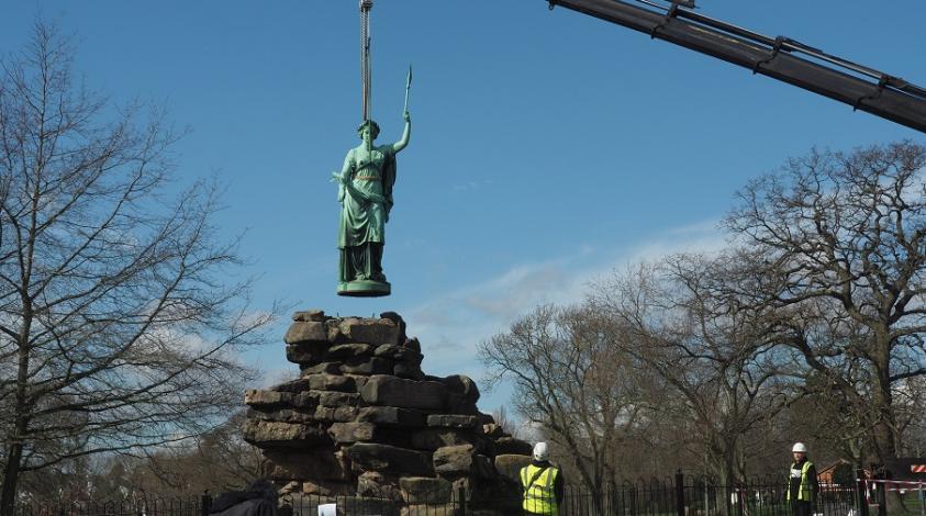 The Peace statue has been removed for two months of restoration works
