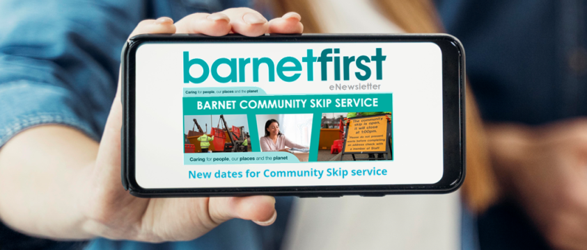 Barnet first eNewsletter viewed on mobile phone